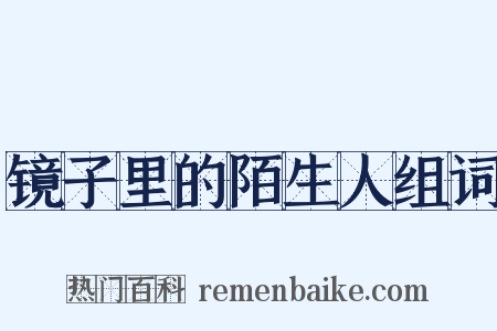 镜子里的陌生人组词是什么意思的图片